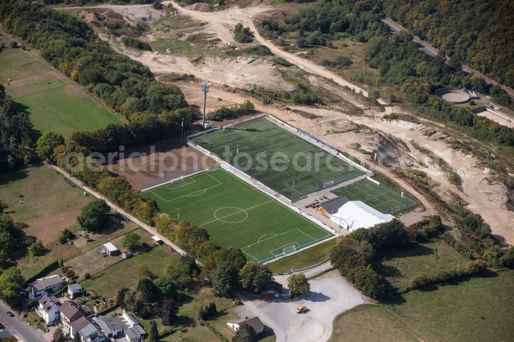 Stolberg from above - Sports grounds and football pitch FC Stolberg on Pfarrer-Karl-Scheidt-Weg in Stolberg in the state North Rhine-Westphalia, Germany