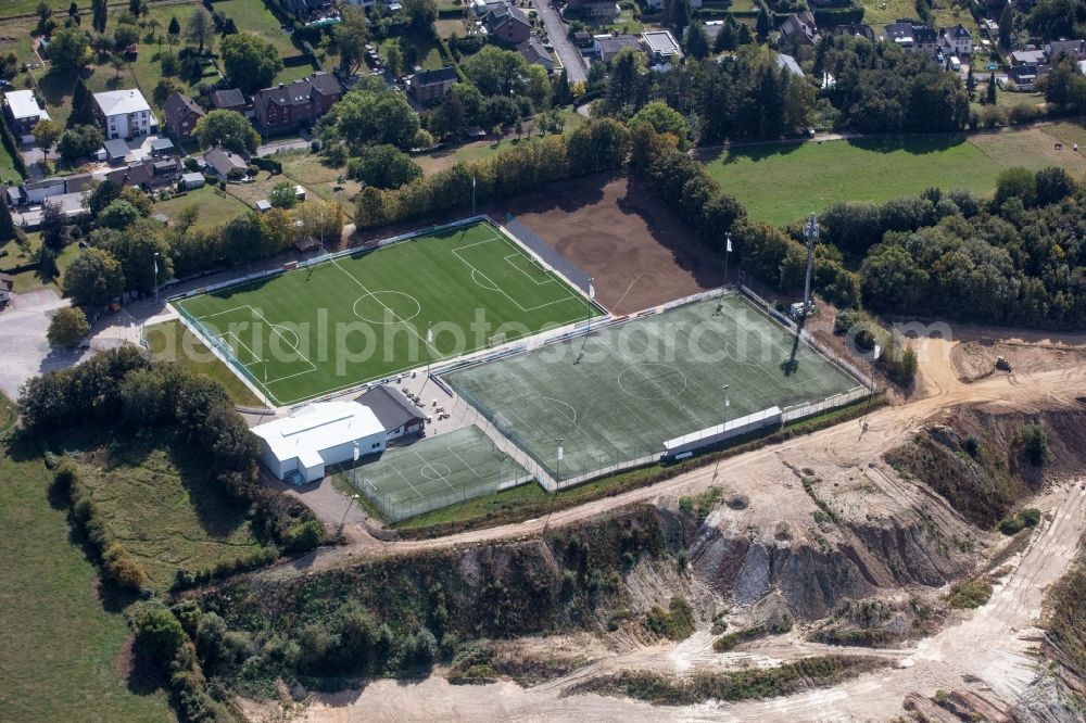 Stolberg from the bird's eye view: Sports grounds and football pitch FC Stolberg on Pfarrer-Karl-Scheidt-Weg in Stolberg in the state North Rhine-Westphalia, Germany