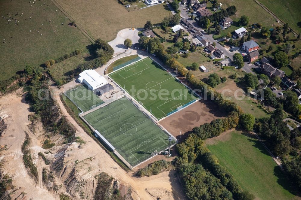 Stolberg from above - Sports grounds and football pitch FC Stolberg on Pfarrer-Karl-Scheidt-Weg in Stolberg in the state North Rhine-Westphalia, Germany