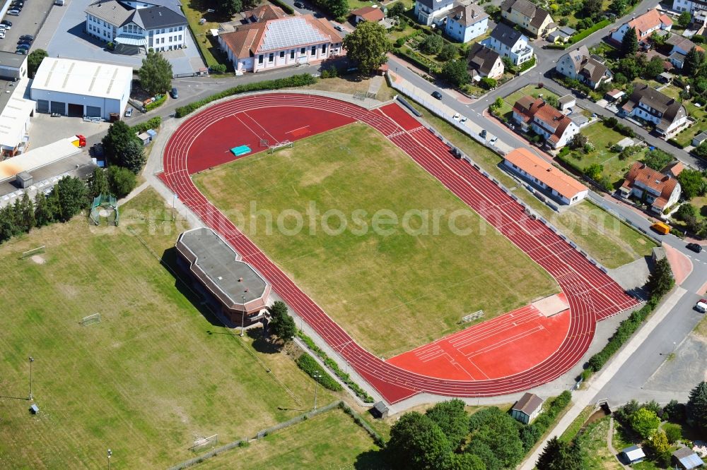 Aerial photograph Bebra - Sports grounds and football pitch of TSV Bebra 1887 e.V. in Bebra in the state Hesse, Germany