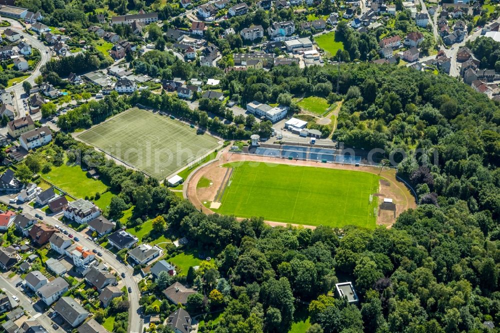 Ennepetal from the bird's eye view: Sports grounds and football pitch of TuS Ennepetal 1911 e.V. in Ennepetal in the state of North Rhine-Westphalia