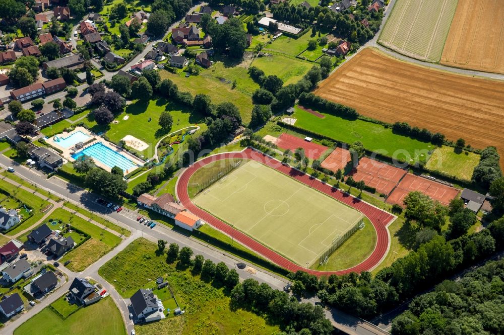 Aerial photograph Haltern am See - Sports fields Soccer Place of TuS Sythen in Haltern am See in the state of North Rhine-Westphalia