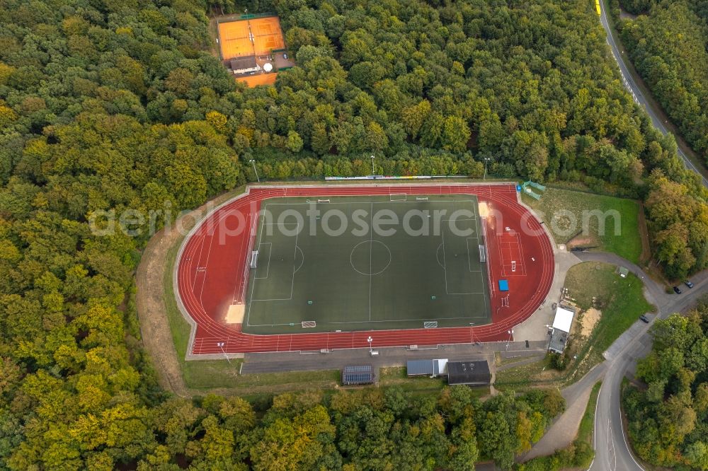 Aerial image Wilnsdorf - Sports grounds and football pitch of TuS Wilnsdorf/Wilgersdorf in Wilnsdorf in the state North Rhine-Westphalia, Germany