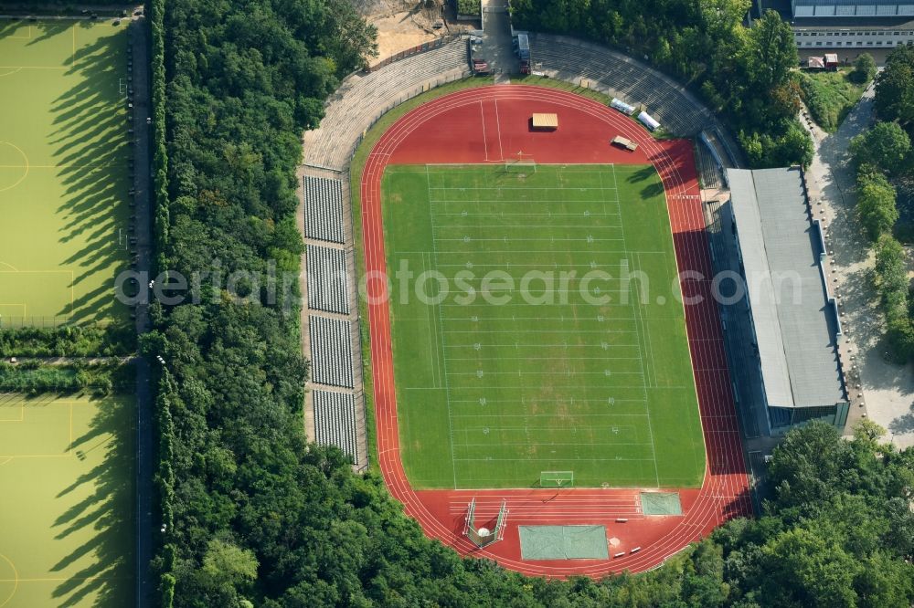 Aerial image Berlin - Sports grounds and football pitch SC Union Berlin 06 e.V. on Lehrter Strasse in Berlin, Germany