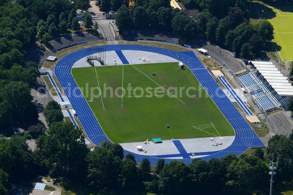 Aerial image Heilbronn - Sports grounds and football pitch of VfR Heilbronn in Heilbronn in the state Baden-Wurttemberg, Germany