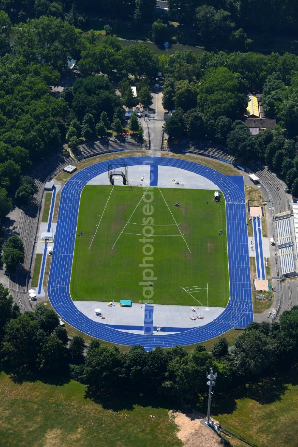 Heilbronn from above - Sports grounds and football pitch of VfR Heilbronn in Heilbronn in the state Baden-Wurttemberg, Germany