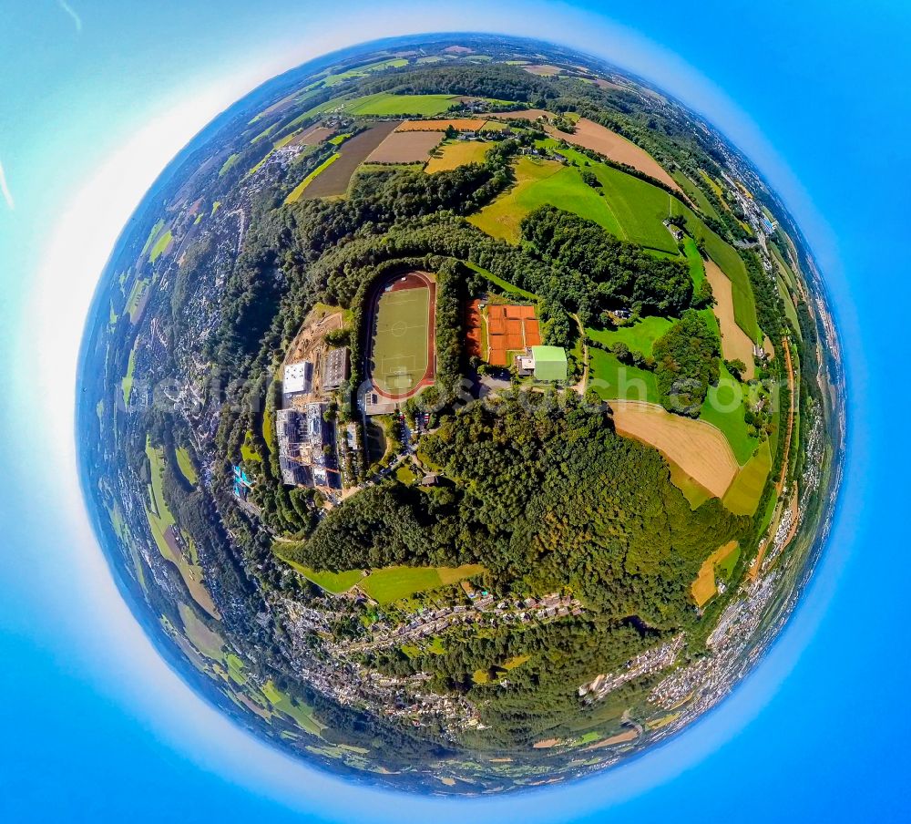 Velbert from above - Sports grounds and football pitch Waldschloesschen in the district Neviges in Velbert in the state North Rhine-Westphalia