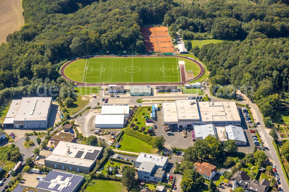 Silschede from the bird's eye view: Sports grounds and football pitch Waldstadion on street Am Waldesrand in Silschede in the state North Rhine-Westphalia, Germany