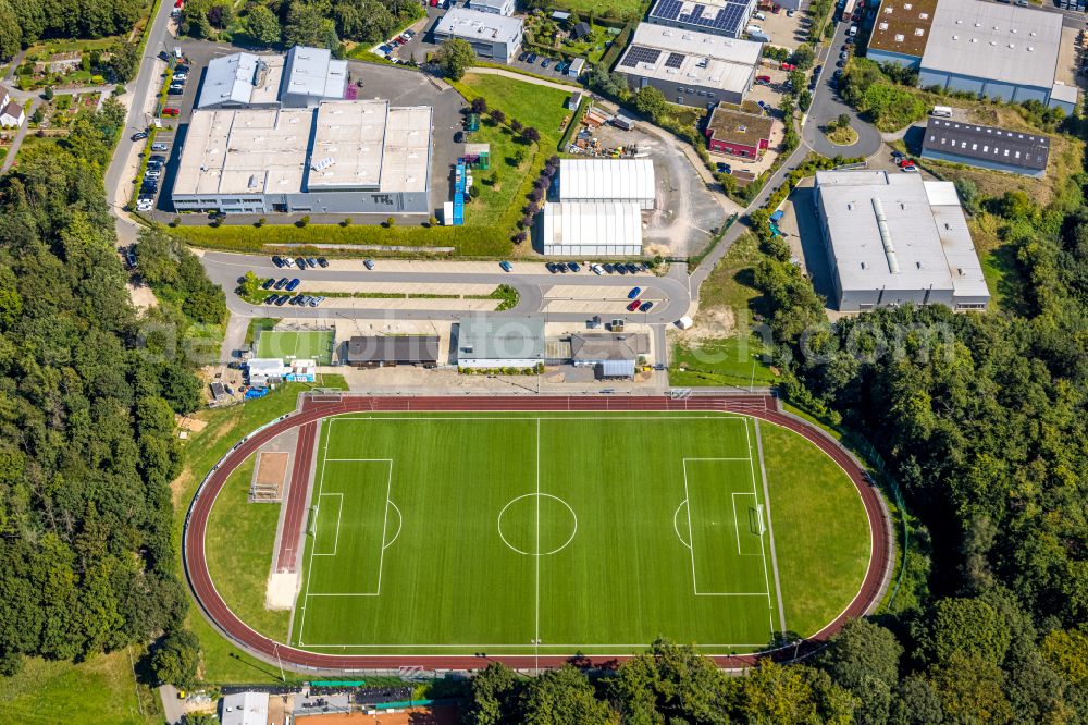 Aerial image Silschede - Sports grounds and football pitch Waldstadion on street Am Waldesrand in Silschede in the state North Rhine-Westphalia, Germany