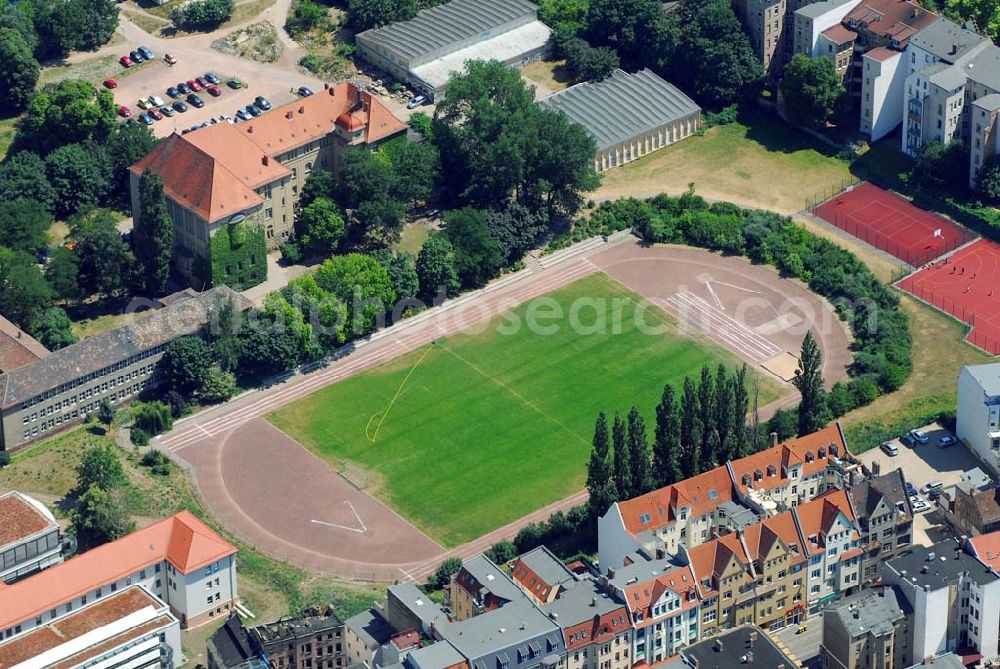 Halle/Saale from the bird's eye view: Sportplatz am Steinweg in Halle