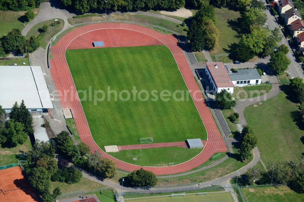 Kornwestheim from above - Ensemble of sports grounds in Kornwestheim in the state Baden-Wuerttemberg