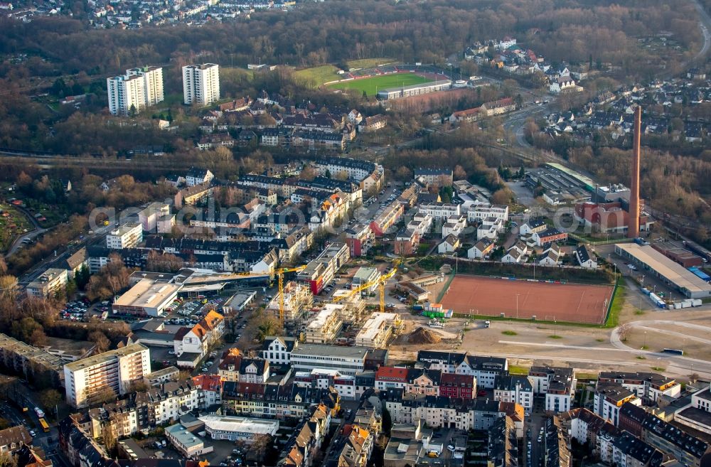 Aerial image Essen - Sports grounds sports grounds of VfL Sportfreunde 07 eV Essen at the Veronika street in Essen in North Rhine-Westphalia