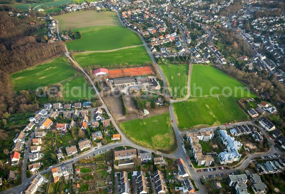 Essen from above - Sports grounds sports grounds of VfL sports friends 07 eV Essen at the Veronika street in Essen in North Rhine-Westphalia