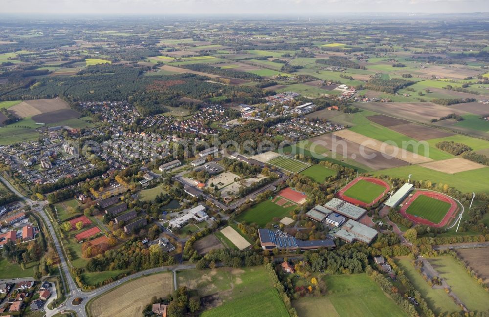 Aerial image Warendorf - German army Bundeswehr Sports School in Warendorf, in North Rhine-Westphalia