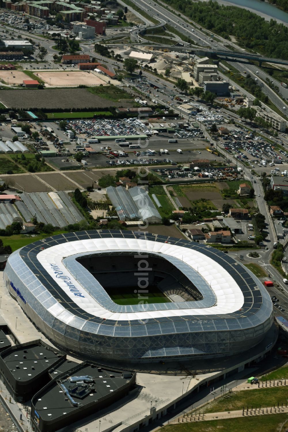 Nizza Nice From Above Sports Facility Grounds Of The Arena Stadium Allianz Riviera Am Boulevard Des