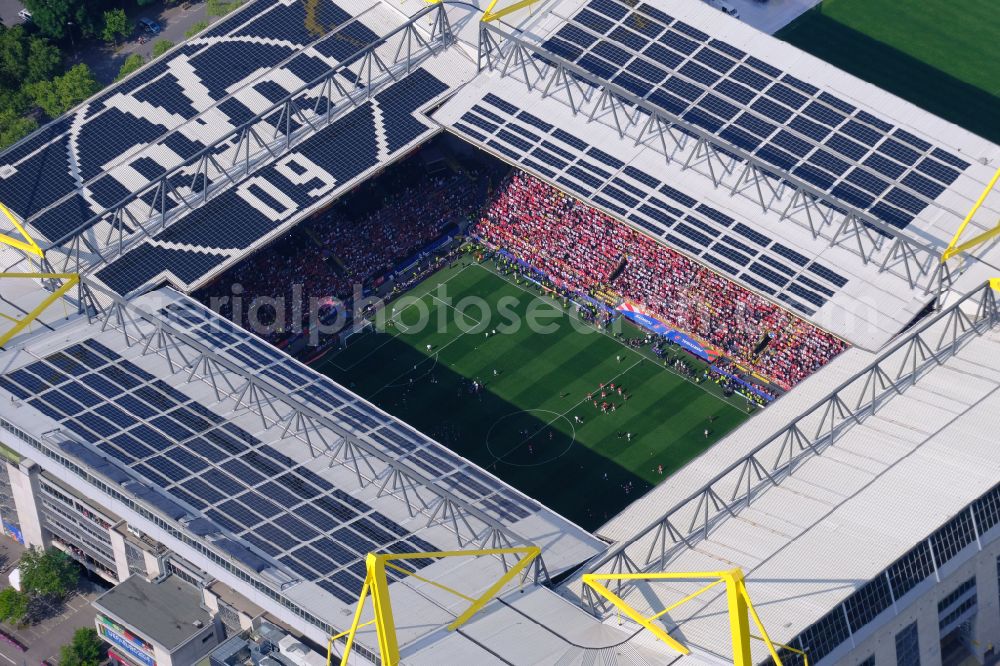 Aerial image Dortmund - Sports facility grounds of the Arena stadium in Dortmund in the state North Rhine-Westphalia