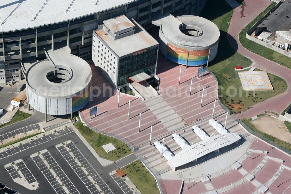 Rio de Janeiro from above - Sport Venue of the Estadio Olimpico Joao Havelange - Nilton Santos Stadium before the Summer Games of the Games of the XXII. Olympics. The arena is home to the football club Botafogo in Rio de Janeiro in Brazil