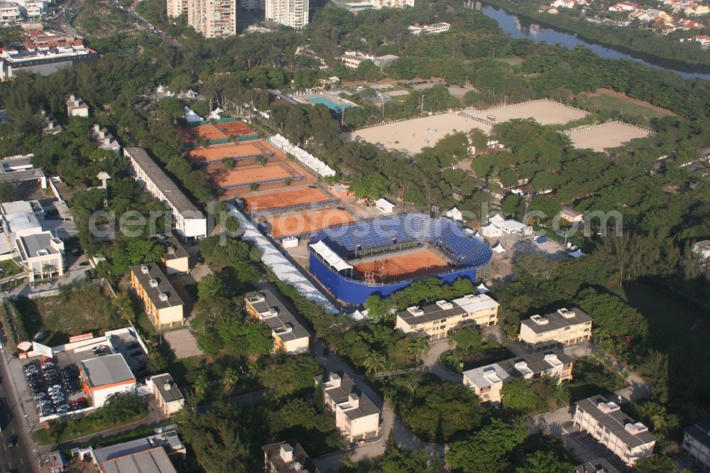 Aerial photograph Rio de Janeiro - Sports venue tennis competitions at the 15th Pan American Games 2007 and the 2007 Parapan American Games in Rio de Janeiro in Brazil. The tennis court was also hosted several Davis Cup Tournament Davis Cup team Brazil