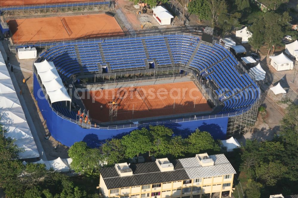 Aerial photograph Rio de Janeiro - Sports venue tennis competitions at the 15th Pan American Games 2007 and the 2007 Parapan American Games in Rio de Janeiro in Brazil. The tennis court was also hosted several Davis Cup Tournament Davis Cup team Brazil