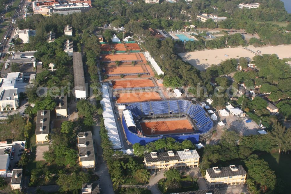 Rio de Janeiro from above - Sports venue tennis competitions at the 15th Pan American Games 2007 and the 2007 Parapan American Games in Rio de Janeiro in Brazil. The tennis court was also hosted several Davis Cup Tournament Davis Cup team Brazil