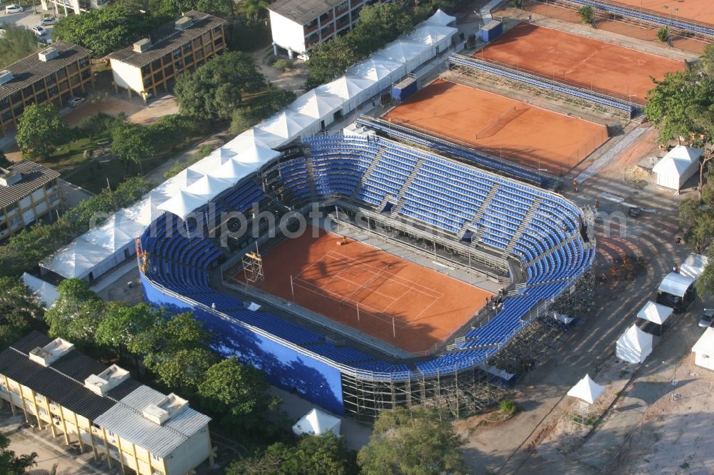 Aerial photograph Rio de Janeiro - Sports venue tennis competitions at the 15th Pan American Games 2007 and the 2007 Parapan American Games in Rio de Janeiro in Brazil. The tennis court was also hosted several Davis Cup Tournament Davis Cup team Brazil