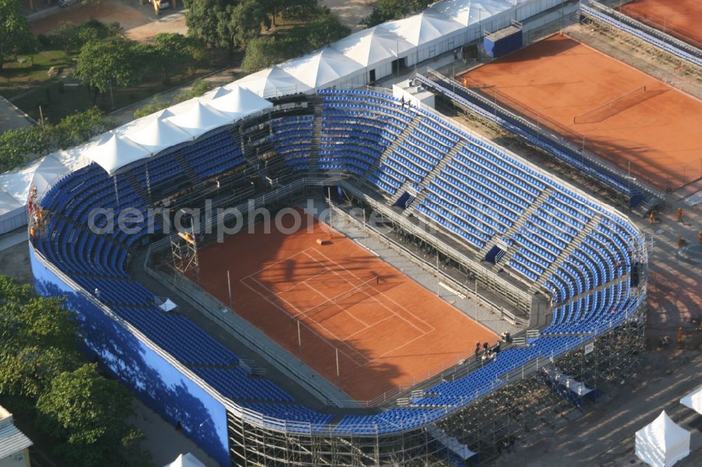 Rio de Janeiro from above - Sports venue tennis competitions at the 15th Pan American Games 2007 and the 2007 Parapan American Games in Rio de Janeiro in Brazil. The tennis court was also hosted several Davis Cup Tournament Davis Cup team Brazil