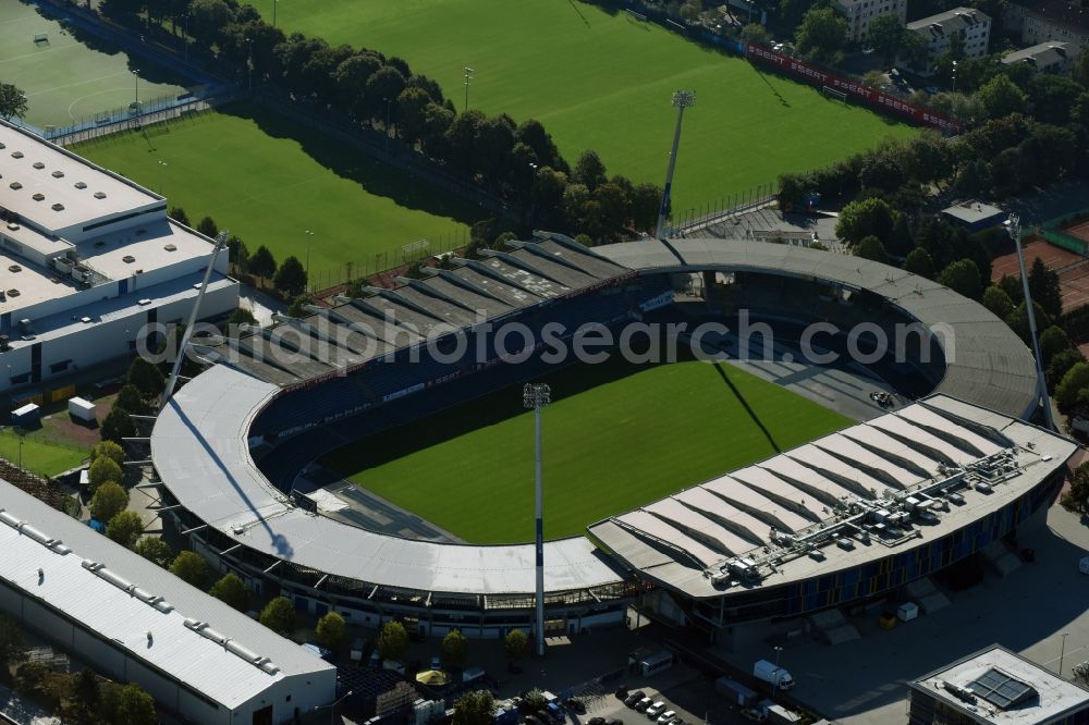 Braunschweig from above - Sports facility grounds of the Arena stadium in Braunschweig in the state Lower Saxony