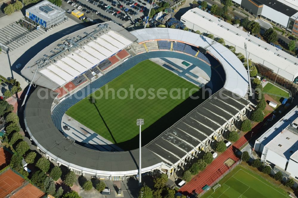 Braunschweig from above - Sports facility grounds of the Arena stadium in Braunschweig in the state Lower Saxony