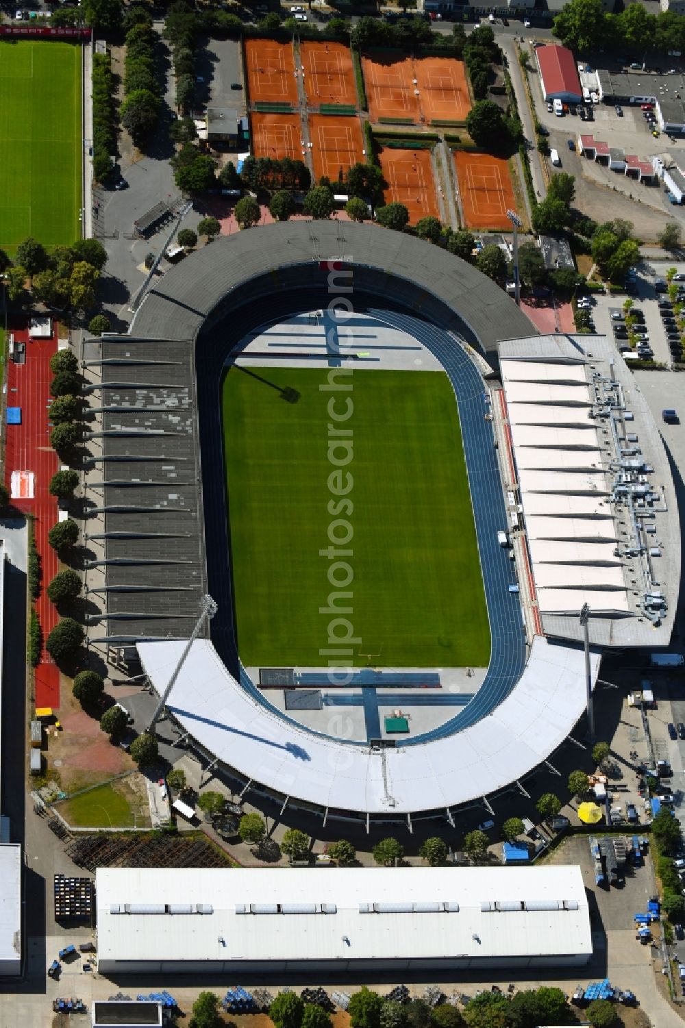 Braunschweig from above - Sports facility grounds of the Arena stadium in Braunschweig in the state Lower Saxony