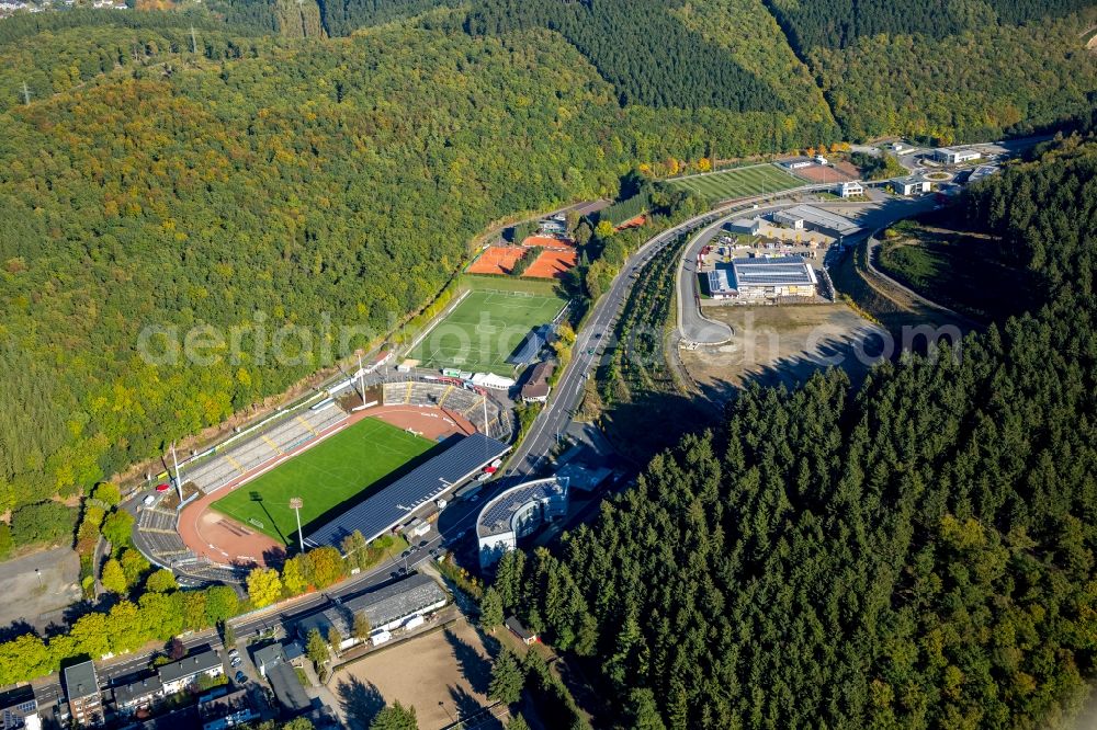 Aerial image Siegen - Sports facility grounds in Siegen in the state North Rhine-Westphalia