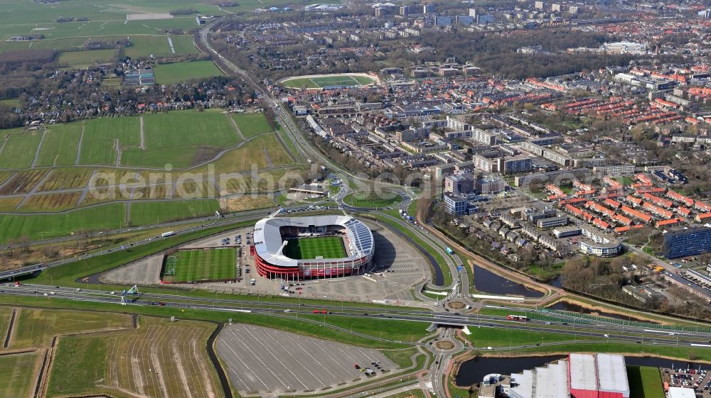 Aerial image Alkmaar - Sports facility grounds of the Arena stadium AFAS AZ in Alkmaar in Noord-Holland, Netherlands
