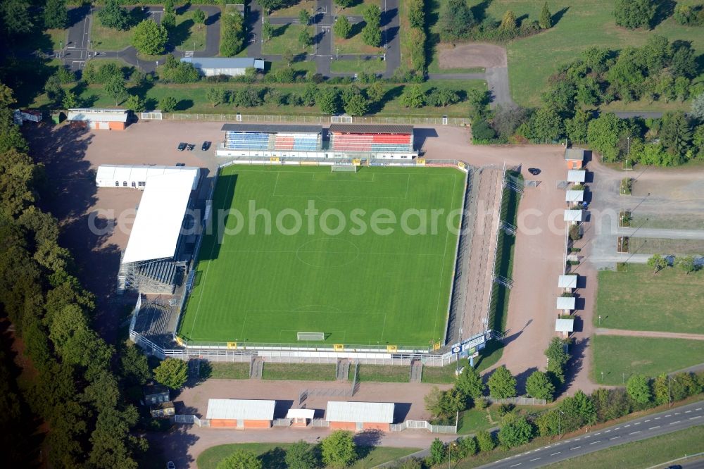 Aerial image Aschaffenburg - Sports facility grounds of the Arena stadium in Aschaffenburg in the state Bavaria