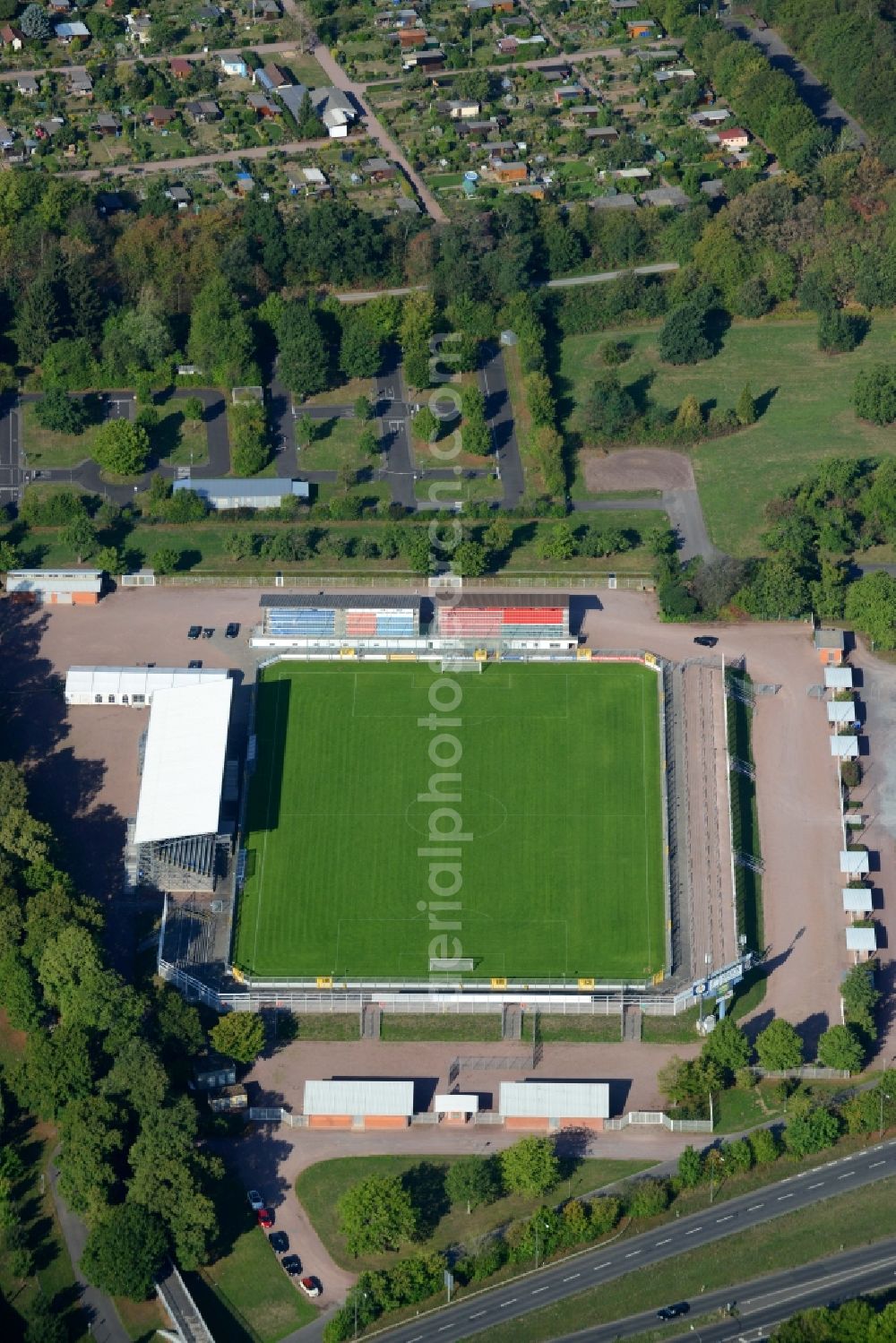 Aschaffenburg from above - Sports facility grounds of the Arena stadium in Aschaffenburg in the state Bavaria