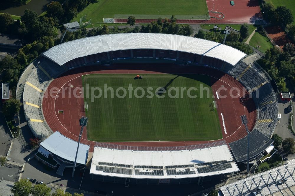 Kassel from the bird's eye view: Sports facility grounds of the Arena stadium Auestadion in Kassel in the state Hesse, Germany