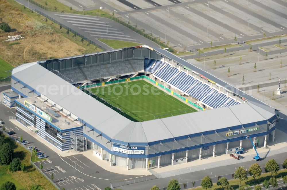 Aerial image Paderborn - Sports facility grounds of the Arena stadium Benteler - Arena an der Paofborner Strasse of in Paderborn in the state North Rhine-Westphalia, Germany