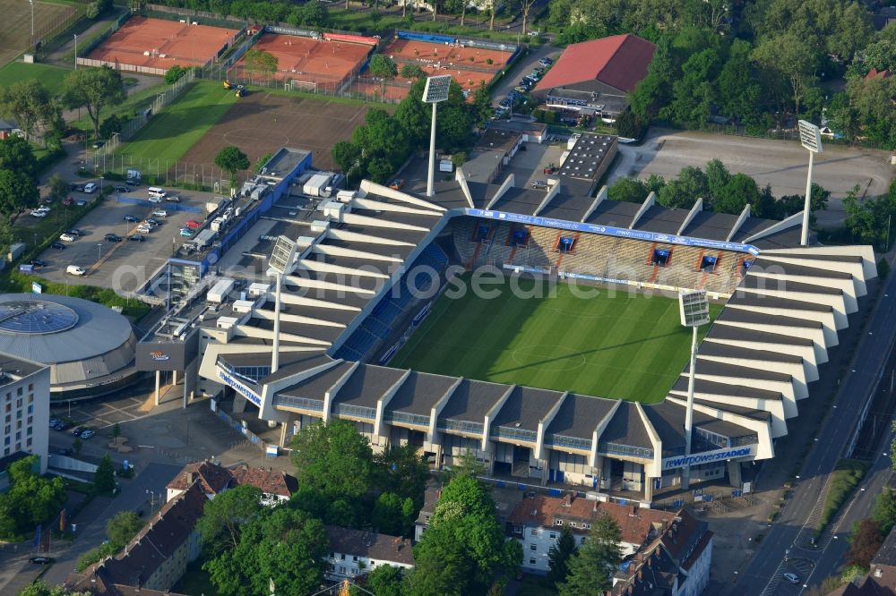 Aerial photograph Bochum - Sports facility grounds of the Arena stadium in Bochum in the state North Rhine-Westphalia