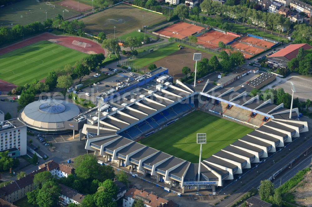 Bochum from above - Sports facility grounds of the Arena stadium in Bochum in the state North Rhine-Westphalia