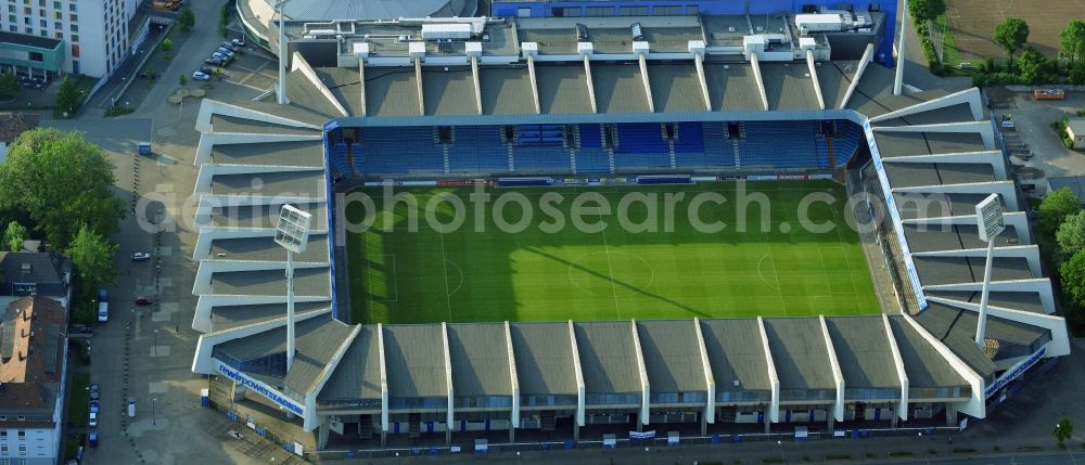 Bochum from the bird's eye view: Sports facility grounds of the Arena stadium in Bochum in the state North Rhine-Westphalia