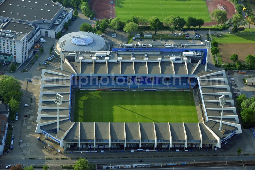 Aerial image Bochum - Sports facility grounds of the Arena stadium in Bochum in the state North Rhine-Westphalia