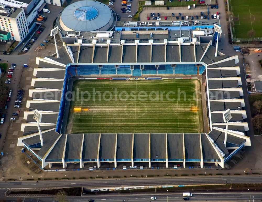 Aerial photograph Bochum - Sports facility grounds of the Arena stadium rewirpowerSTADION Castroper Strasse in Bochum in the state North Rhine-Westphalia