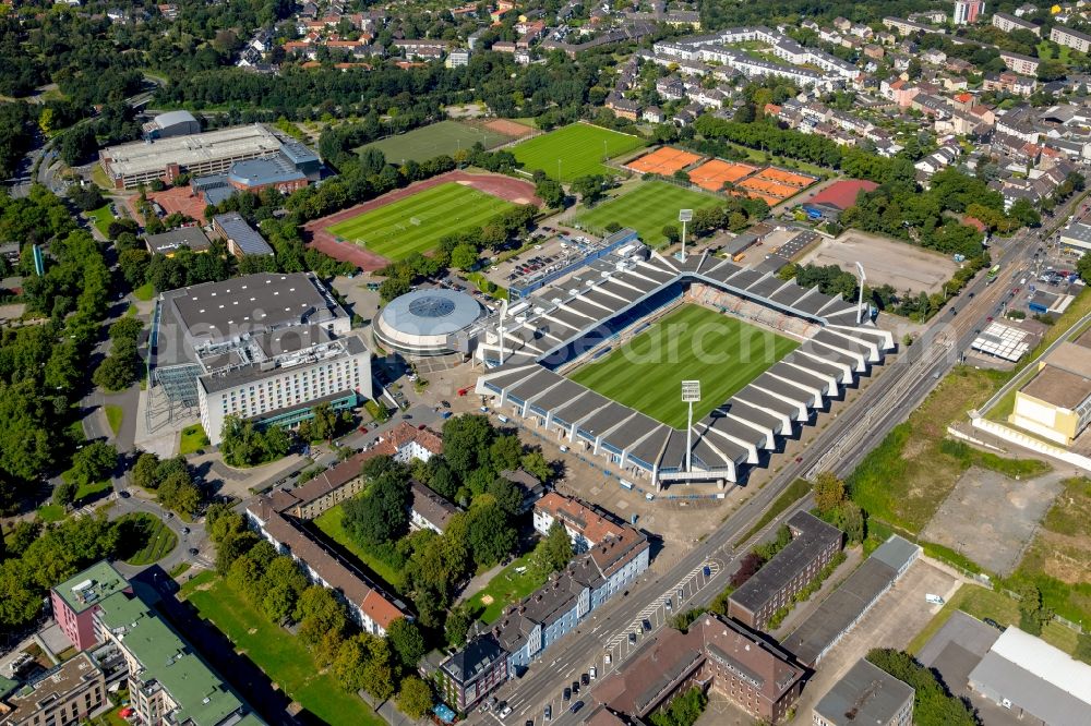 Aerial image Bochum - Sports facility grounds of the Arena stadium rewirpowerSTADION Castroper Strasse in Bochum in the state North Rhine-Westphalia