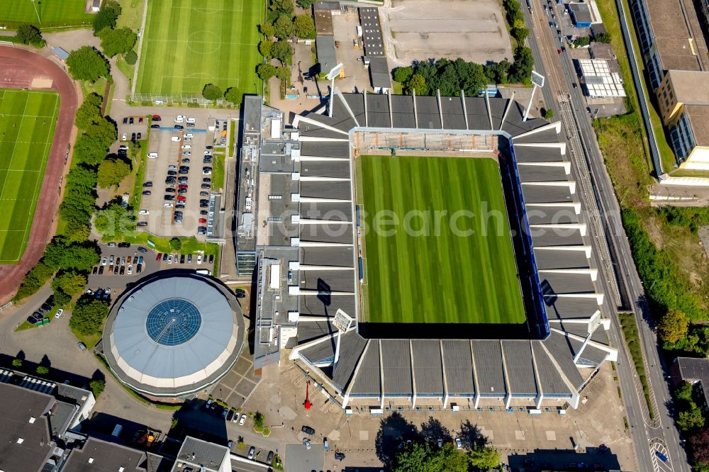 Bochum from above - Sports facility grounds of the Arena stadium rewirpowerSTADION Castroper Strasse in Bochum in the state North Rhine-Westphalia