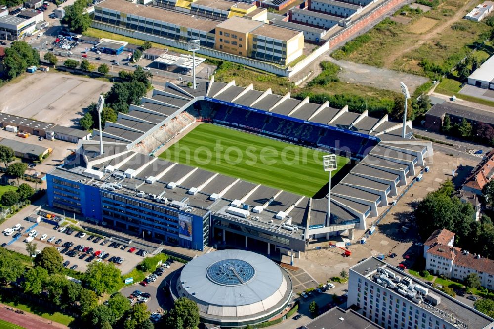 Aerial photograph Bochum - Sports facility grounds of the Arena stadium rewirpowerSTADION Castroper Strasse in Bochum in the state North Rhine-Westphalia