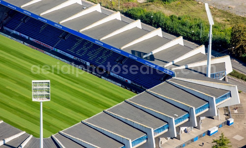 Aerial image Bochum - Sports facility grounds of the Arena stadium rewirpowerSTADION Castroper Strasse in Bochum in the state North Rhine-Westphalia