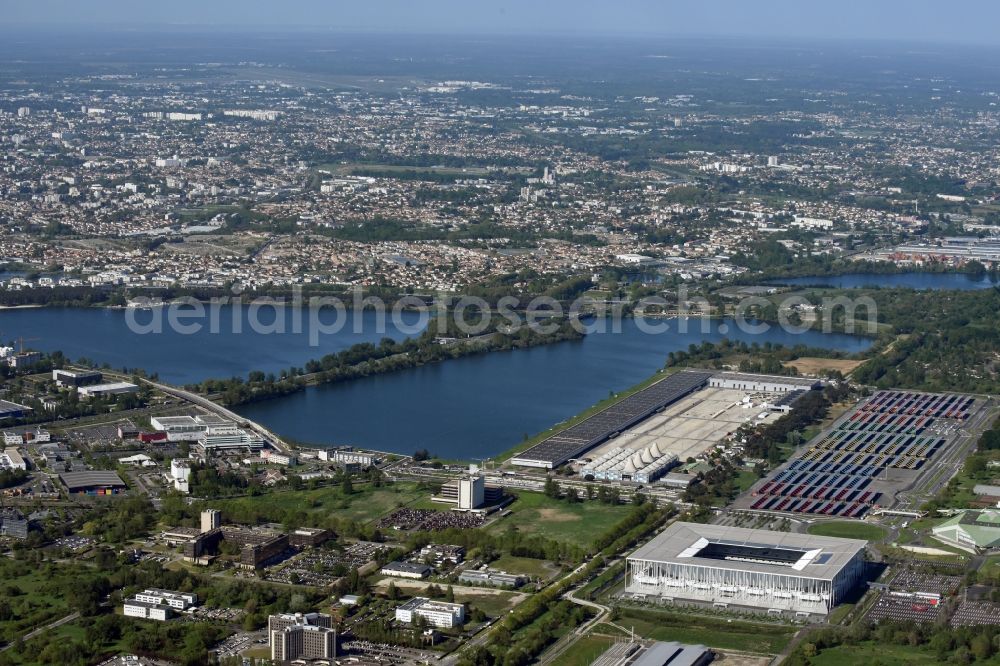 Bordeaux from the bird's eye view: Sports facility grounds of the Arena stadium Stade Matmut Atlantique an der Cours Jules Ladoumegue before the European Football Championship Euro 2016 in Bordeaux in Aquitaine Limousin Poitou-Charentes, France