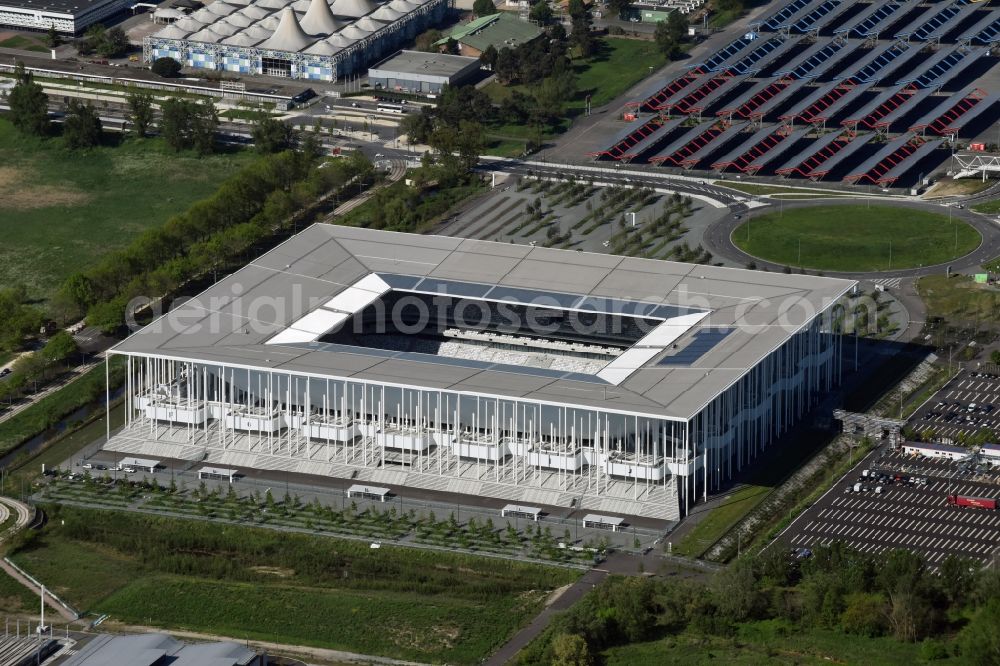 Bordeaux from above - Sports facility grounds of the Arena stadium Stade Matmut Atlantique an der Cours Jules Ladoumegue before the European Football Championship Euro 2016 in Bordeaux in Aquitaine Limousin Poitou-Charentes, France