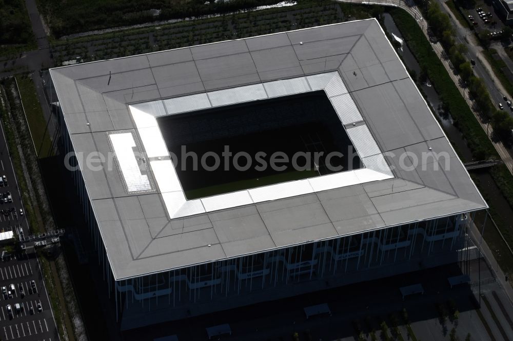 Aerial photograph Bordeaux - Sports facility grounds of the Arena stadium Stade Matmut Atlantique an der Cours Jules Ladoumegue before the European Football Championship Euro 2016 in Bordeaux in Aquitaine Limousin Poitou-Charentes, France