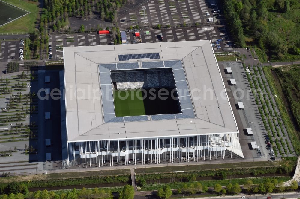 Aerial photograph Bordeaux - Sports facility grounds of the Arena stadium Stade Matmut Atlantique an der Cours Jules Ladoumegue before the European Football Championship Euro 2016 in Bordeaux in Aquitaine Limousin Poitou-Charentes, France