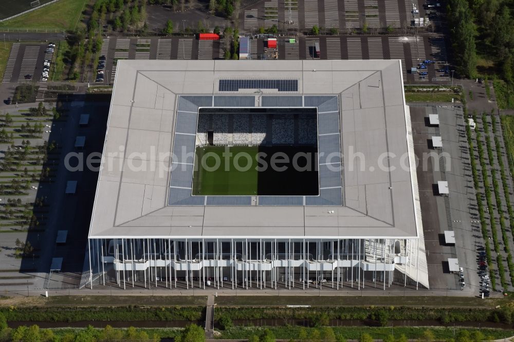 Bordeaux from above - Sports facility grounds of the Arena stadium Stade Matmut Atlantique an der Cours Jules Ladoumegue before the European Football Championship Euro 2016 in Bordeaux in Aquitaine Limousin Poitou-Charentes, France