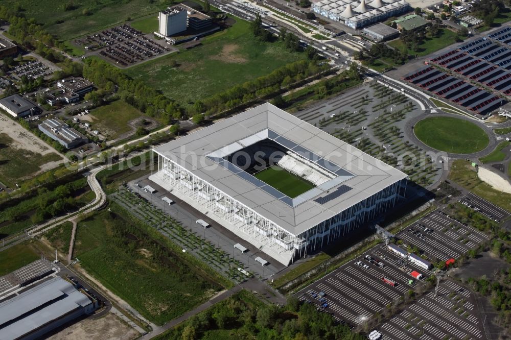 Aerial photograph Bordeaux - Sports facility grounds of the Arena stadium Stade Matmut Atlantique an der Cours Jules Ladoumegue before the European Football Championship Euro 2016 in Bordeaux in Aquitaine Limousin Poitou-Charentes, France